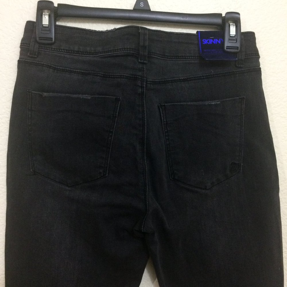 Indigo Rein Skinny Jeans Midrise Destroyed Black - Picture 10 of 15